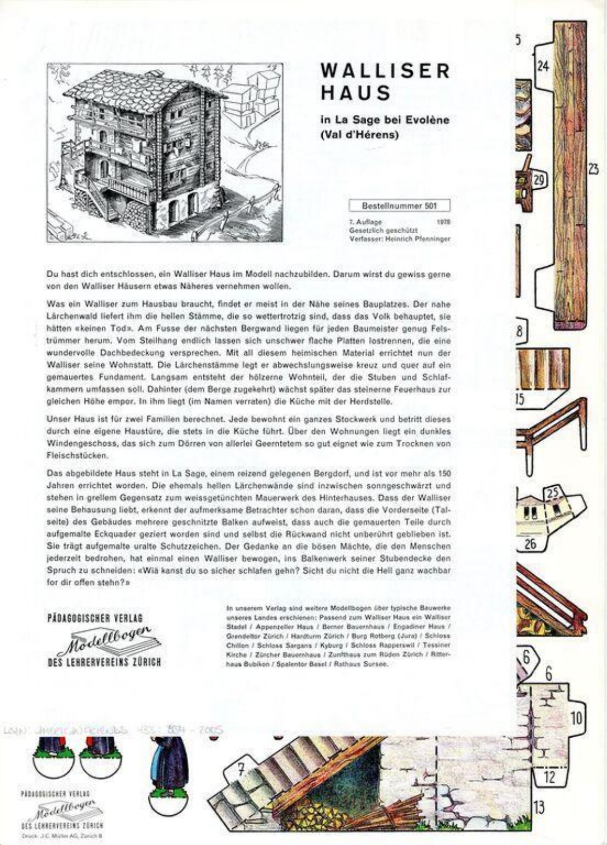 Walliser Haus Paper Model Sheet