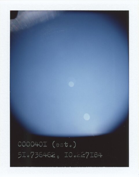 Polaroid Blue Sky With Coordinates