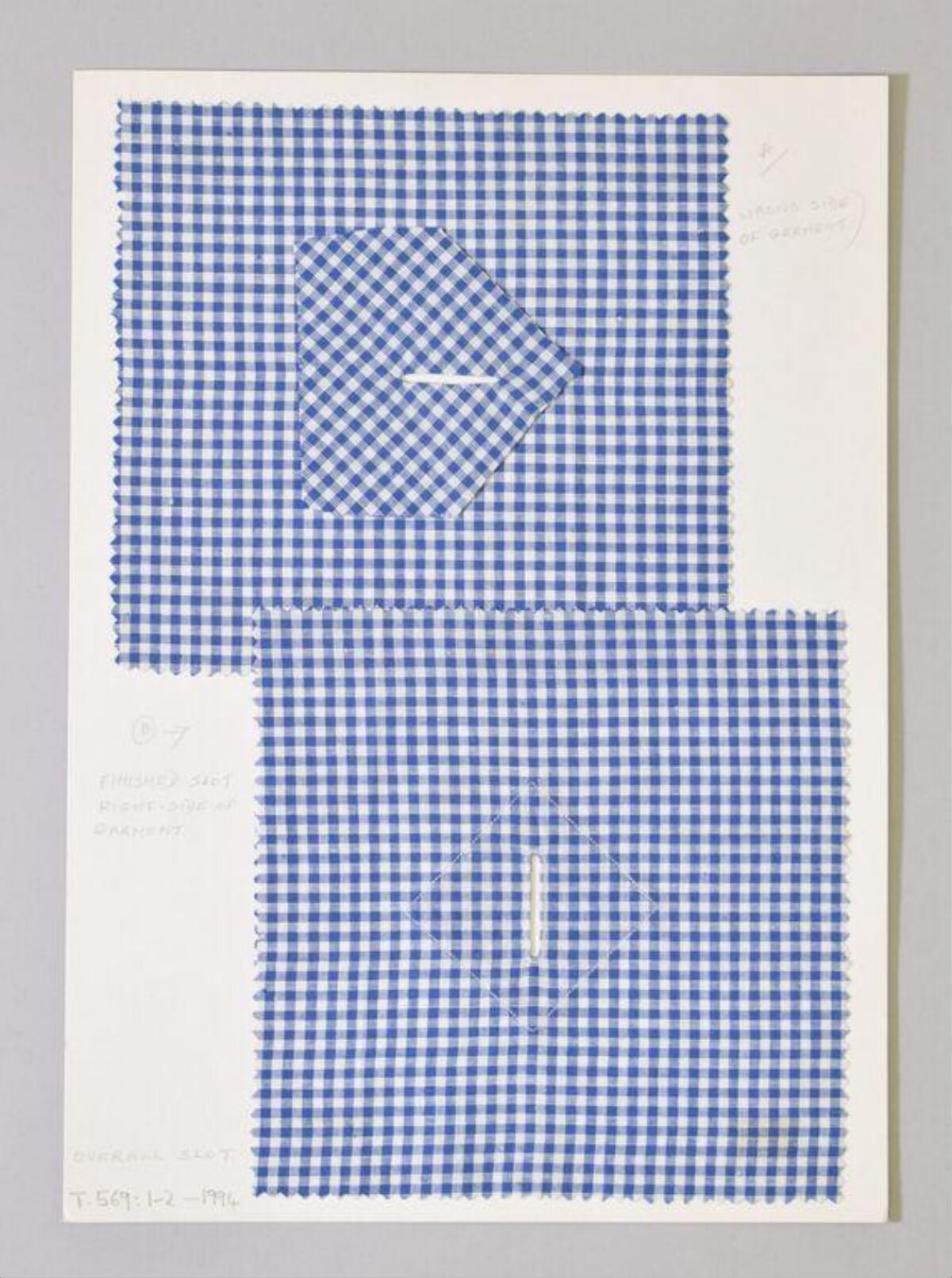 Blue Gingham Textile Sewing Samples