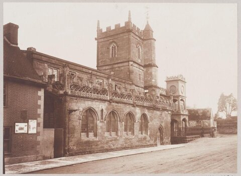 Vintage Street View of Historic Stone Building