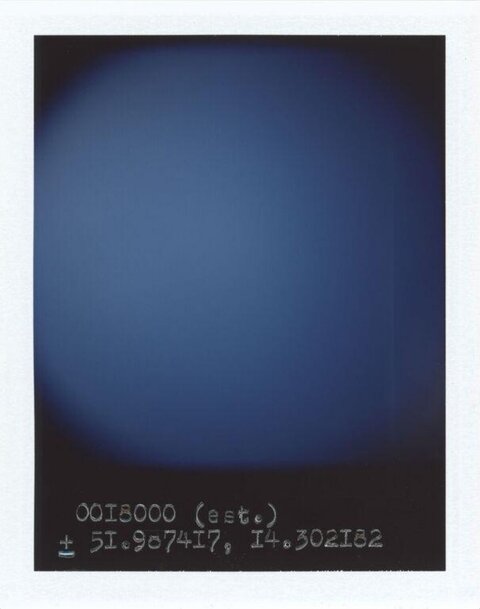 Blue Gradient Polaroid With Coordinates