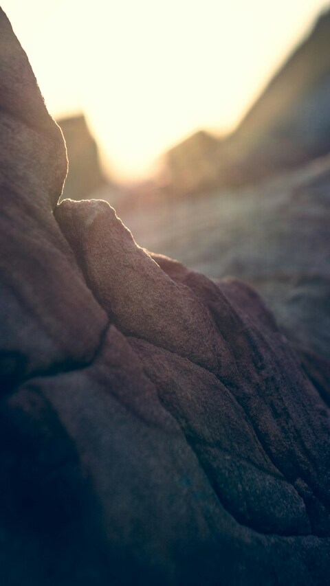Close-up of Rock at Golden Sunset