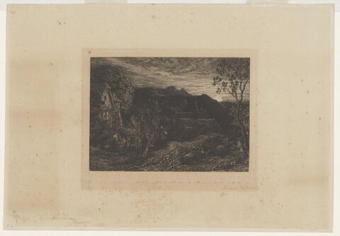 Twilight Mountain Village Etching