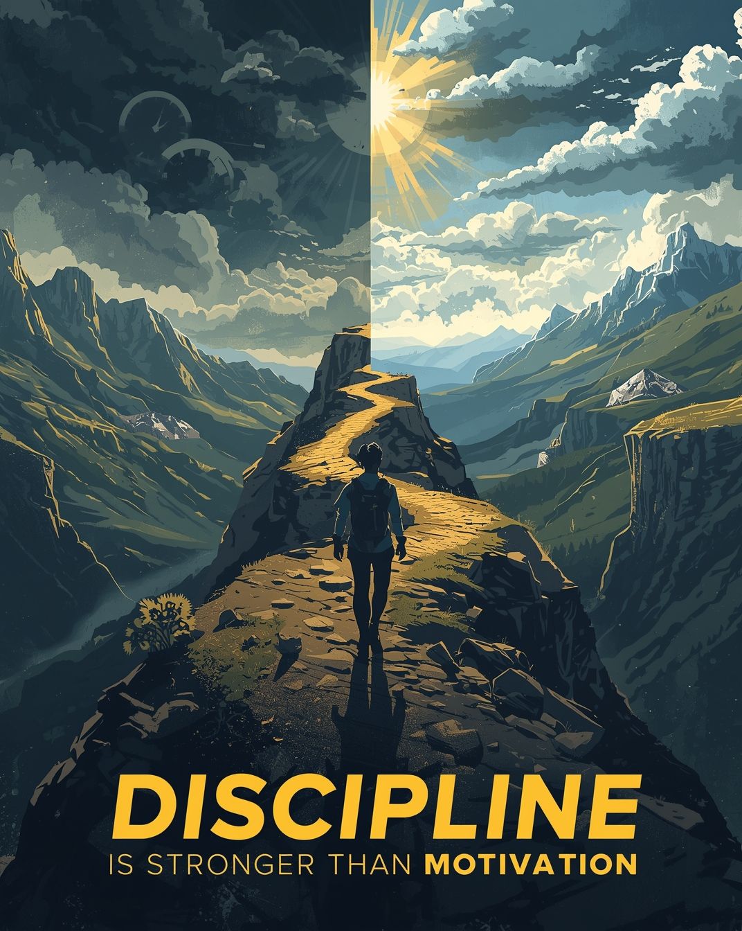 Discipline Over Motivation Inspirational Poster