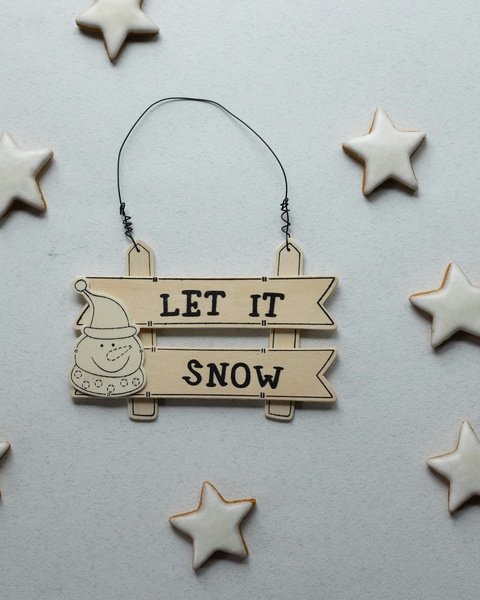 Let It Snow Ornament With Star Cookies
