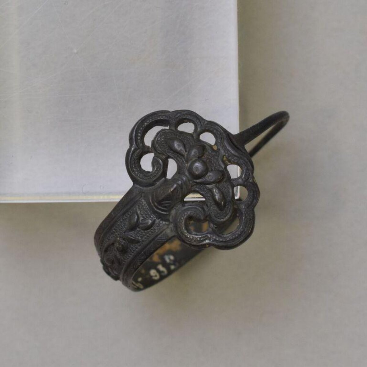 Antique Carved Bronze Ring