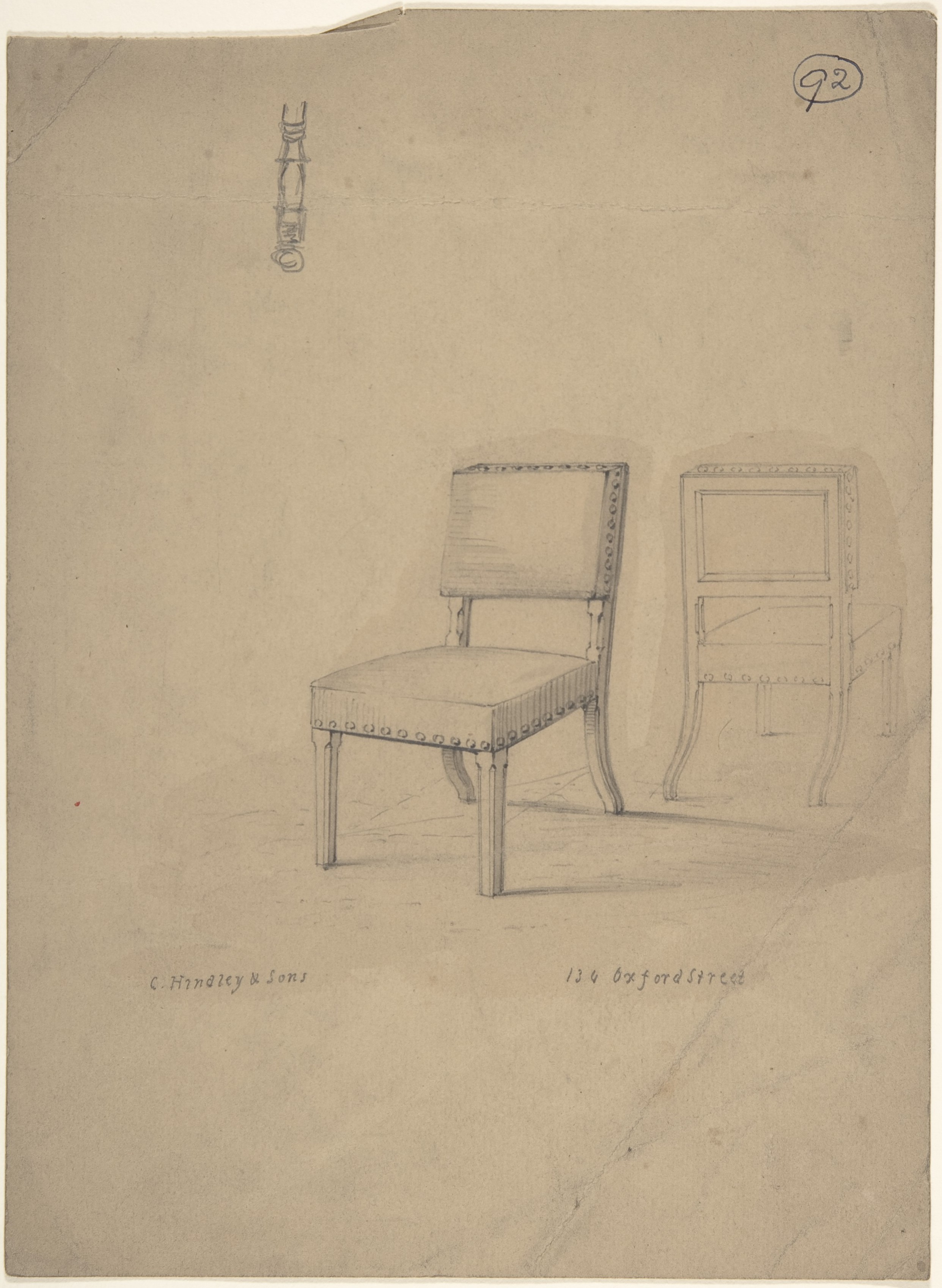 Pencil Sketch of Two Side Chairs