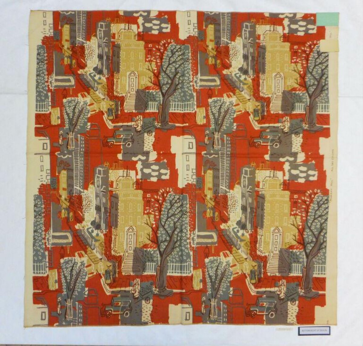Repeated City Street Fabric Pattern