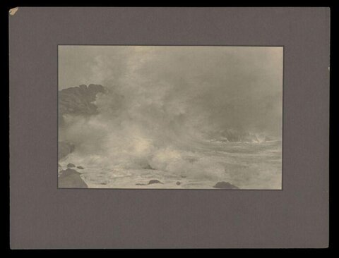 Stormy Waves Hitting Rocky Coast
