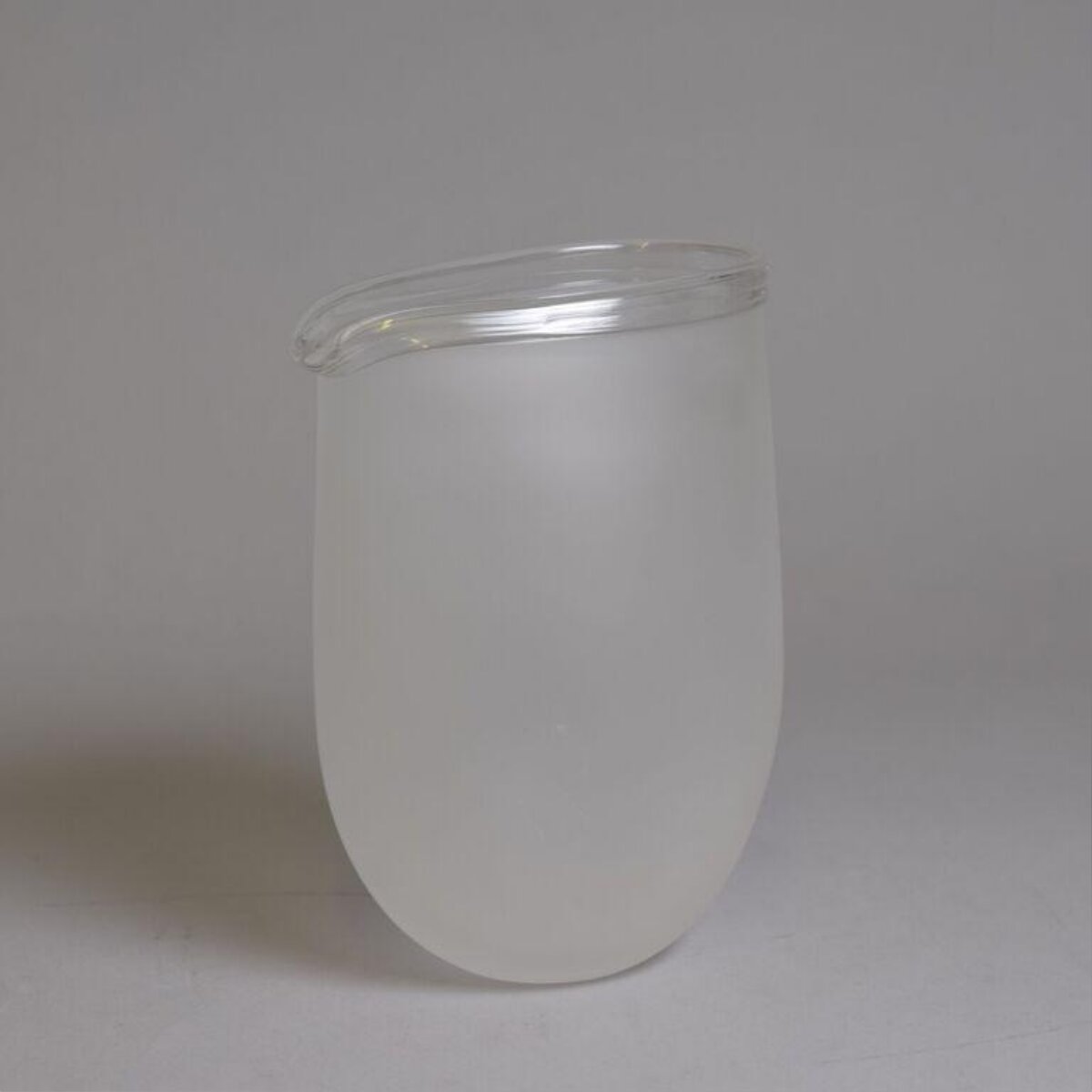 Frosted Glass Tumbler With Clear Rim