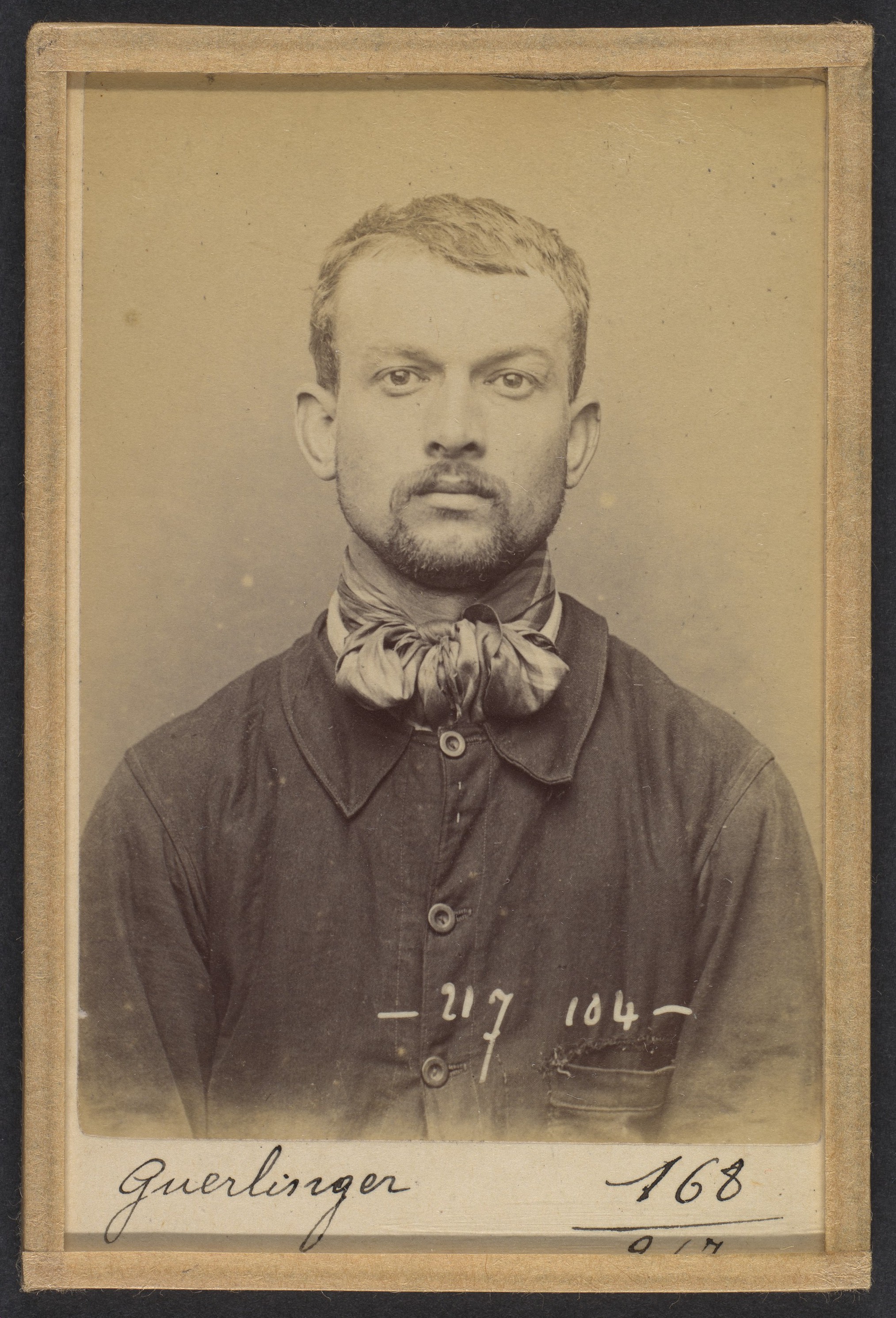 Vintage Mugshot Portrait of Guerlinger