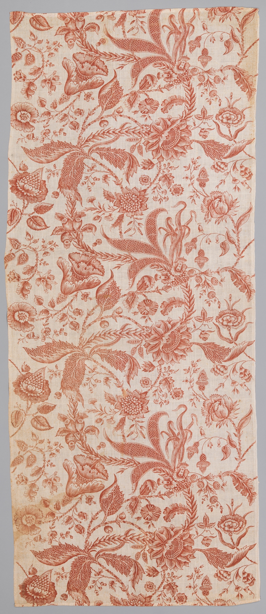 Red Floral Patterned Antique Textile