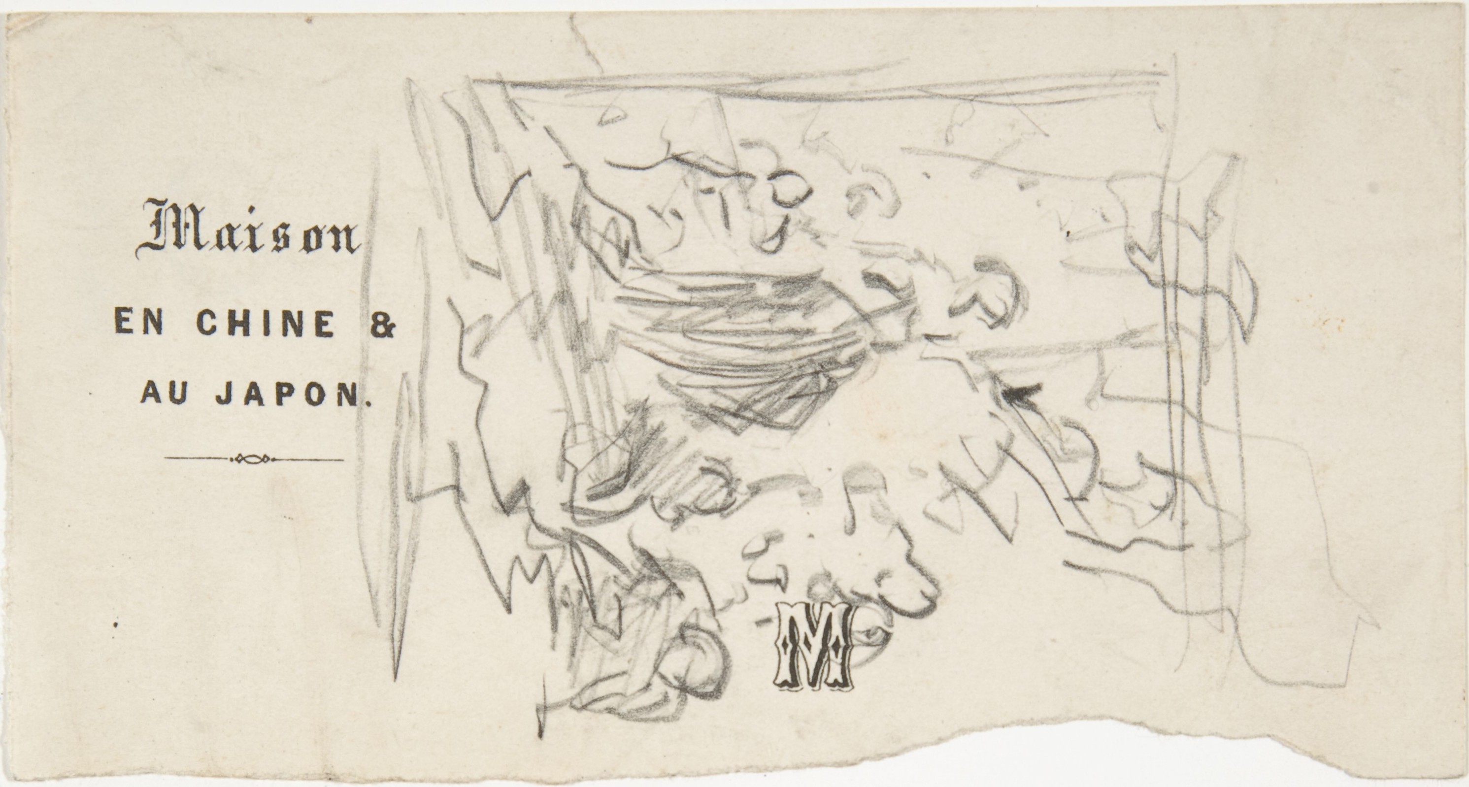 Rough Pencil Sketch on Printed Card