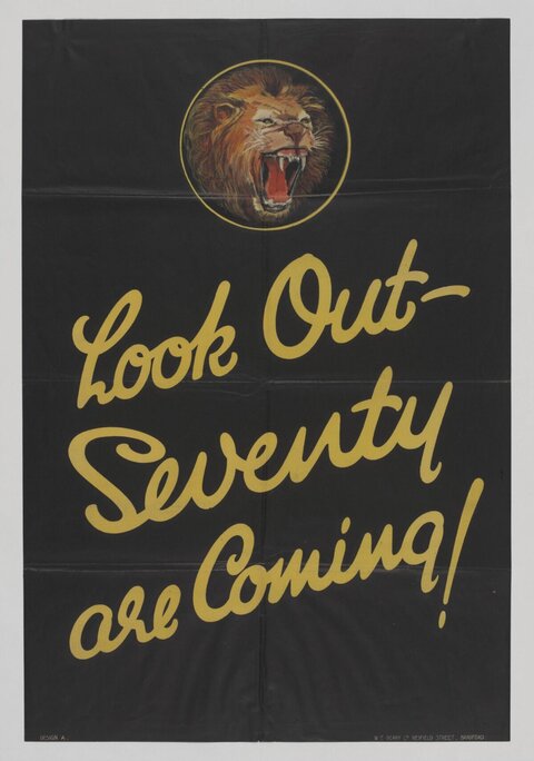 Look Out Seventy Are Coming Poster
