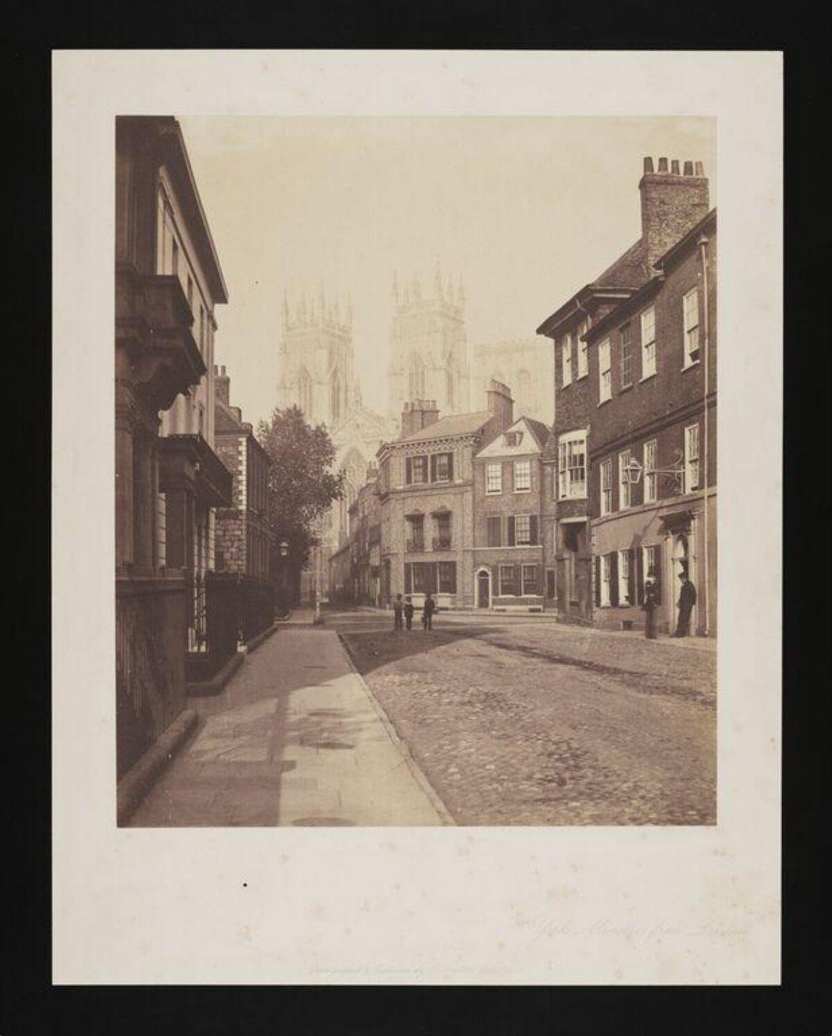 Vintage Street View Toward Cathedral