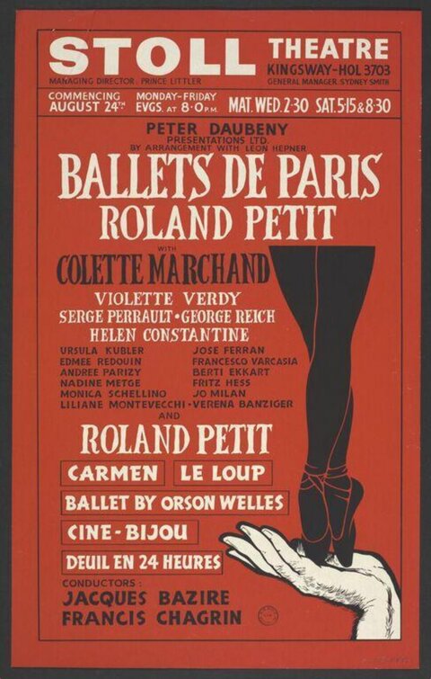 Vintage Ballets de Paris Theatre Poster