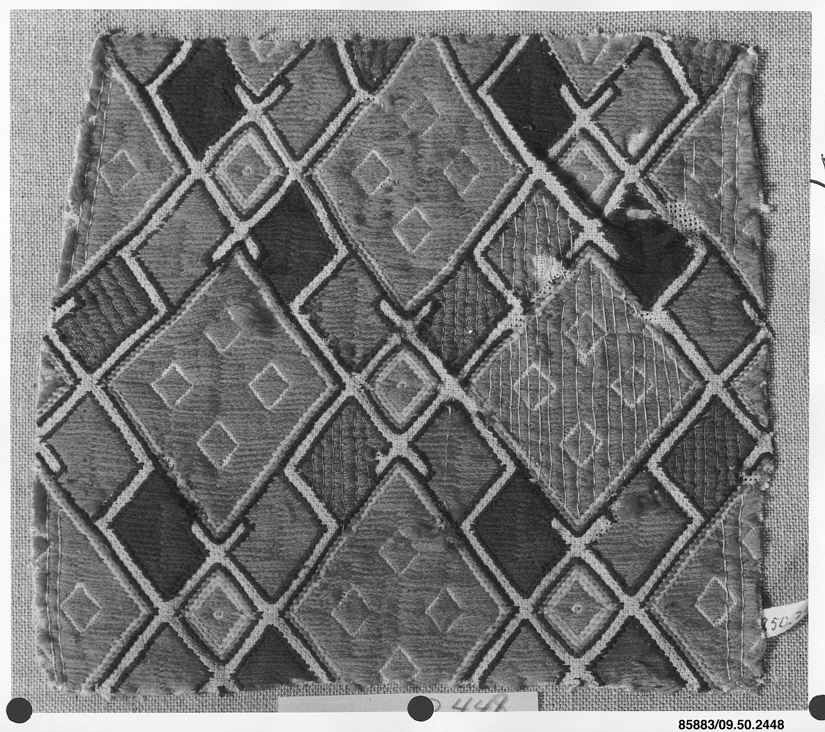 Geometric Patterned Textile Fragment