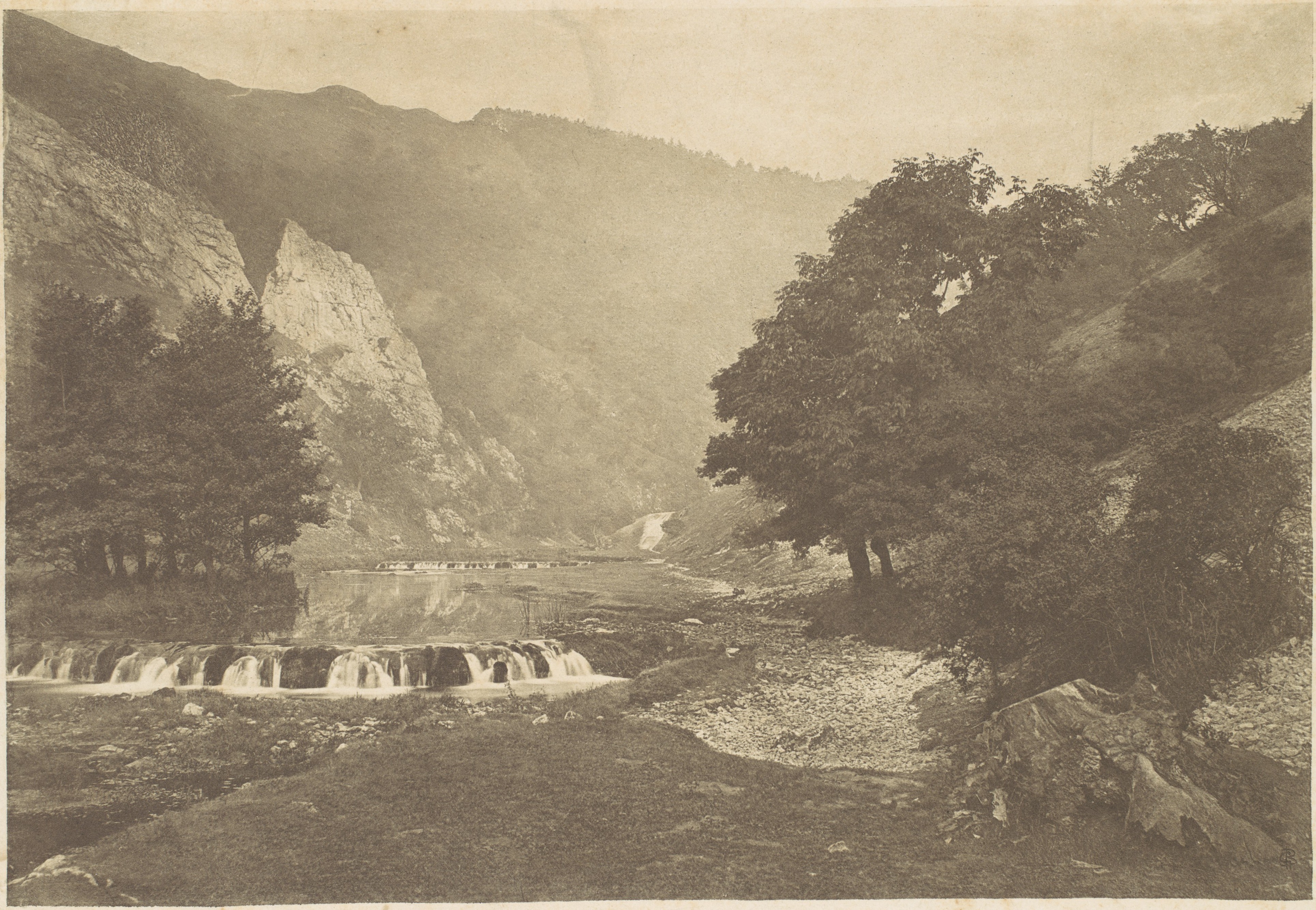 Vintage Mountain Valley River Landscape — Scenery