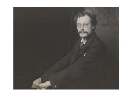 Vintage Portrait of Seated Man with Glasses