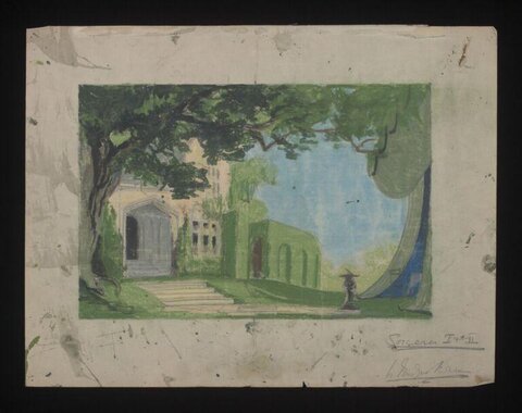 Manor Garden Stage Set Sketch