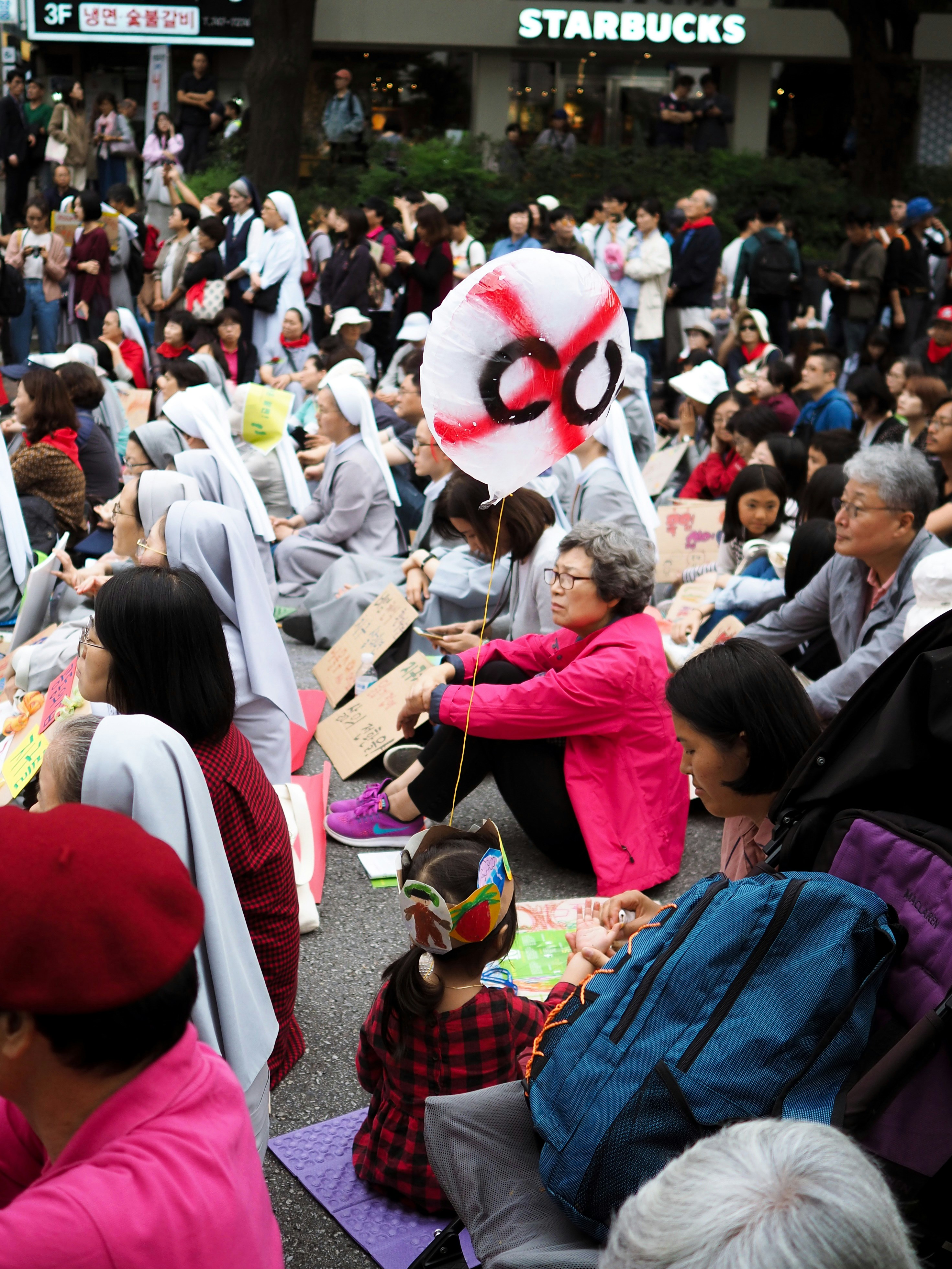 Korean Downtown Anti-carbon Protest Gathering