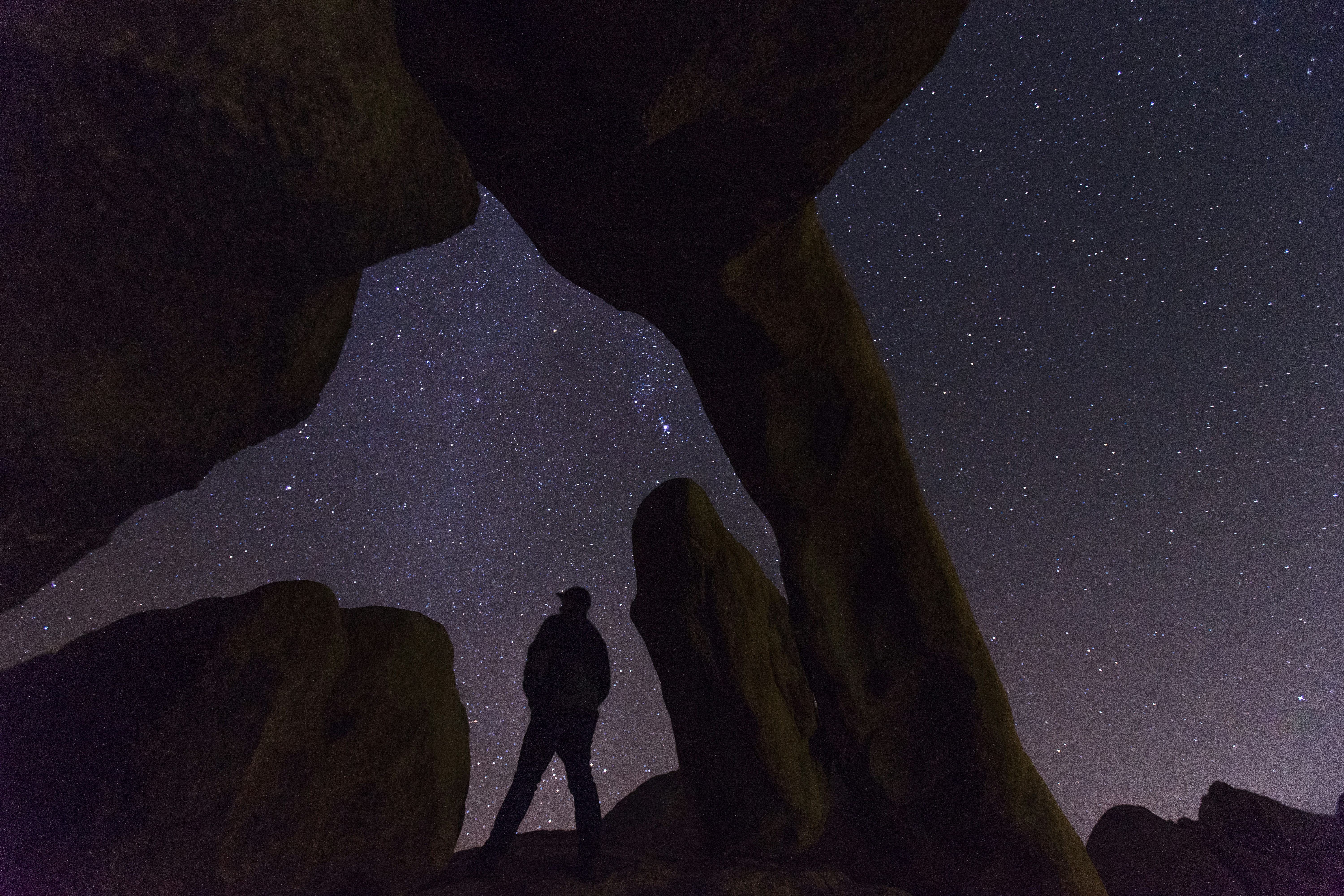 Person Gazing at Starry Night Sky