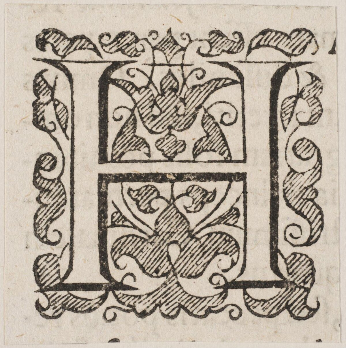 Vintage Decorated Letter H Initial