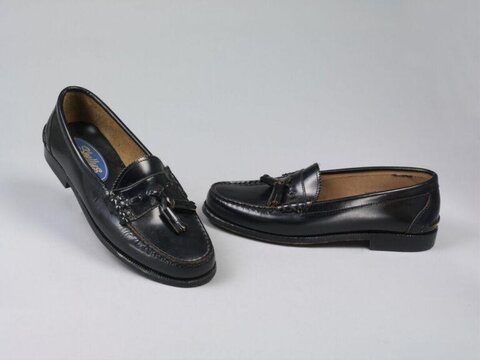 Black Leather Tassel Loafers