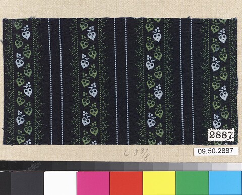 Black Floral Striped Textile Sample