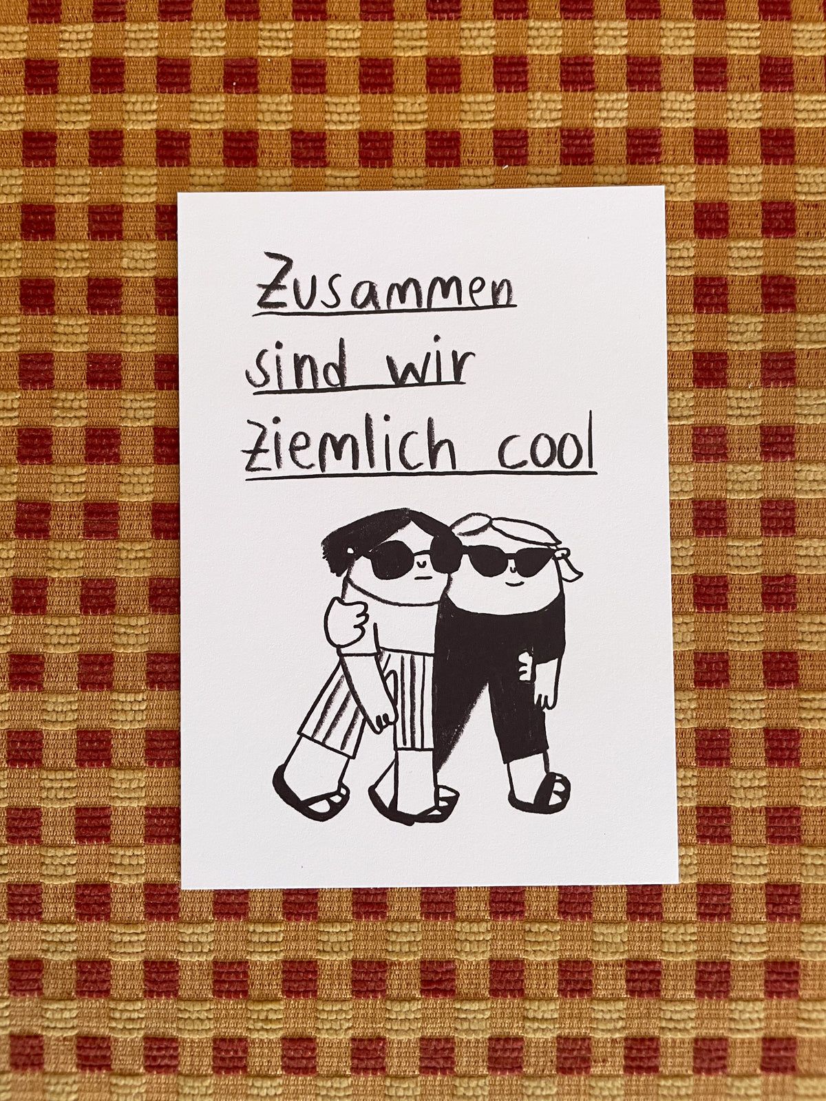 Hand-drawn German Friendship Greeting Card