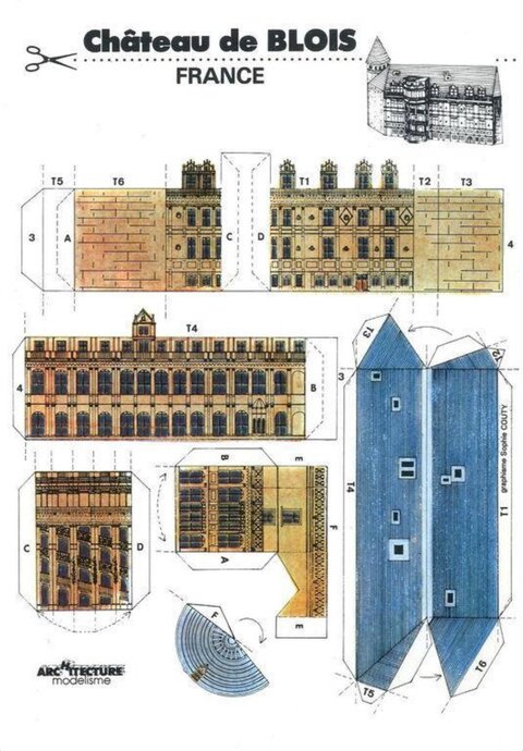 Château de Blois Paper Model Template