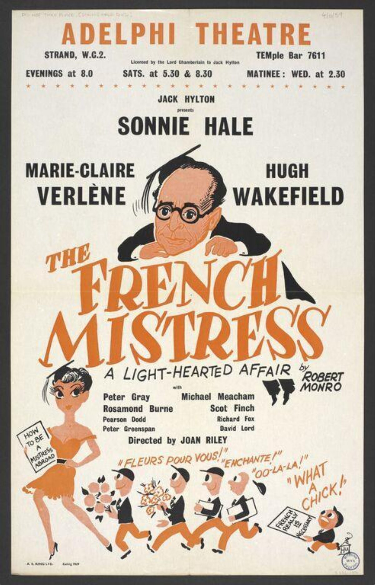 Vintage The French Mistress Theatre Poster