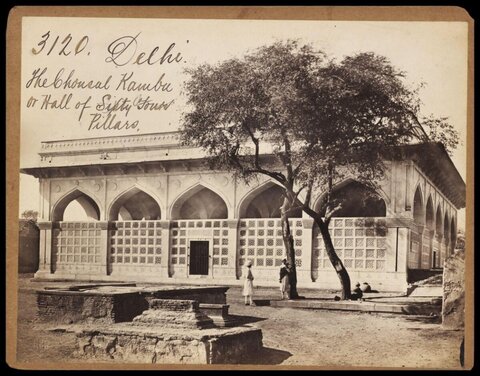 Vintage Photo of Delhi's Sixty Pillar Hall