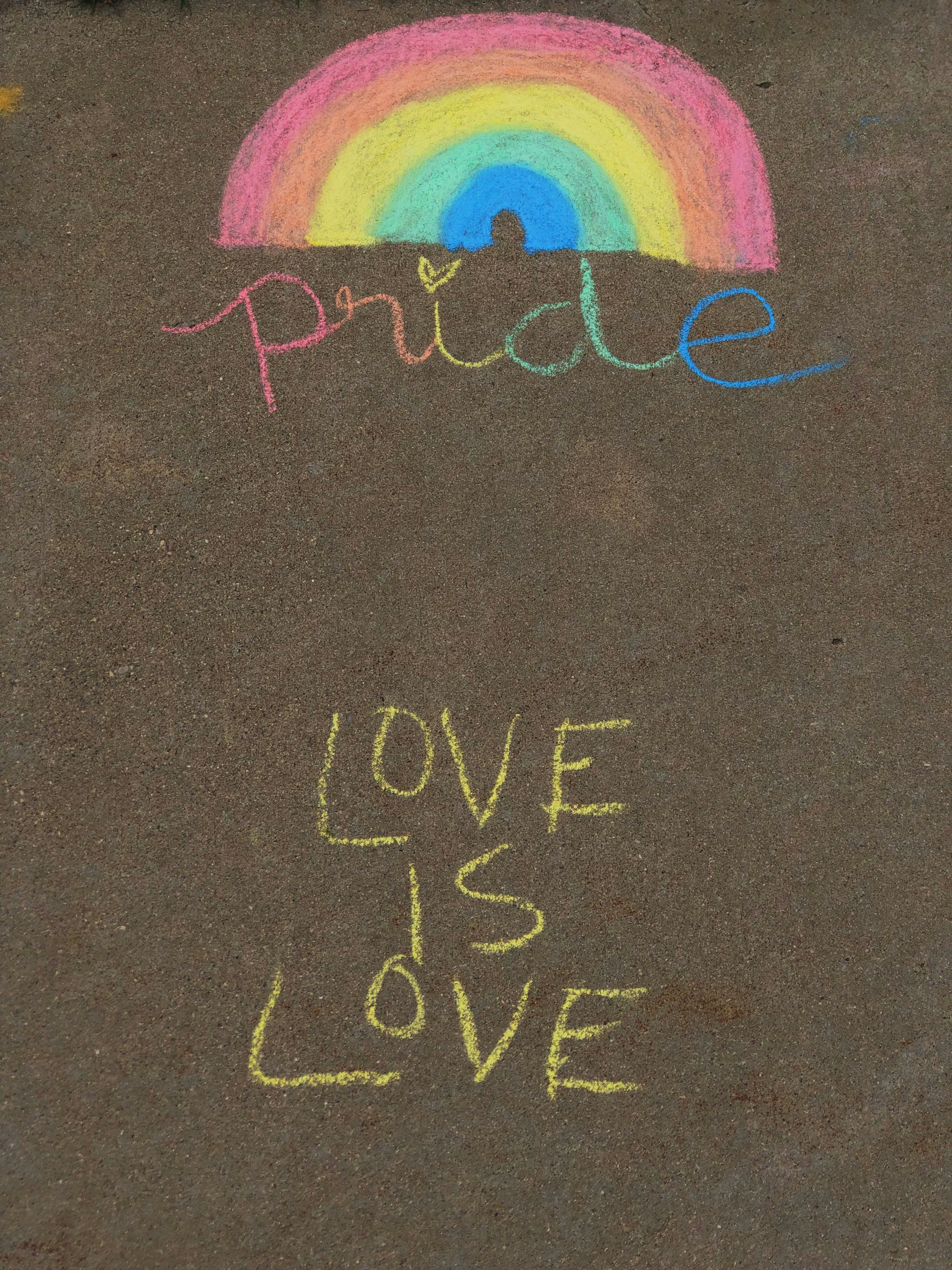Pride Chalk Art on Sidewalk