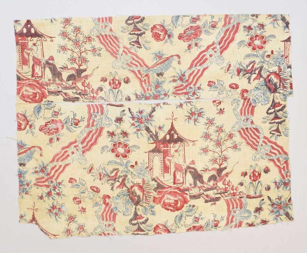 Antique Chinoiserie Printed Textile Fragments
