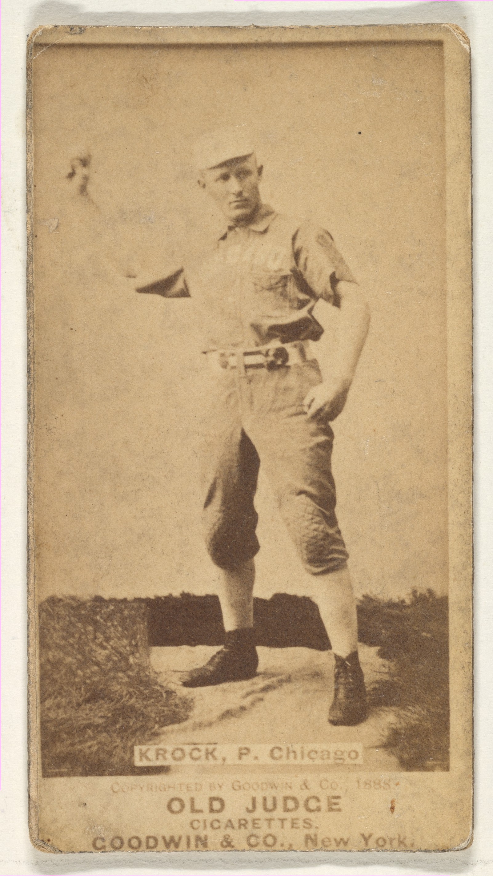 Old Judge Baseball Cigarette Card of Krock