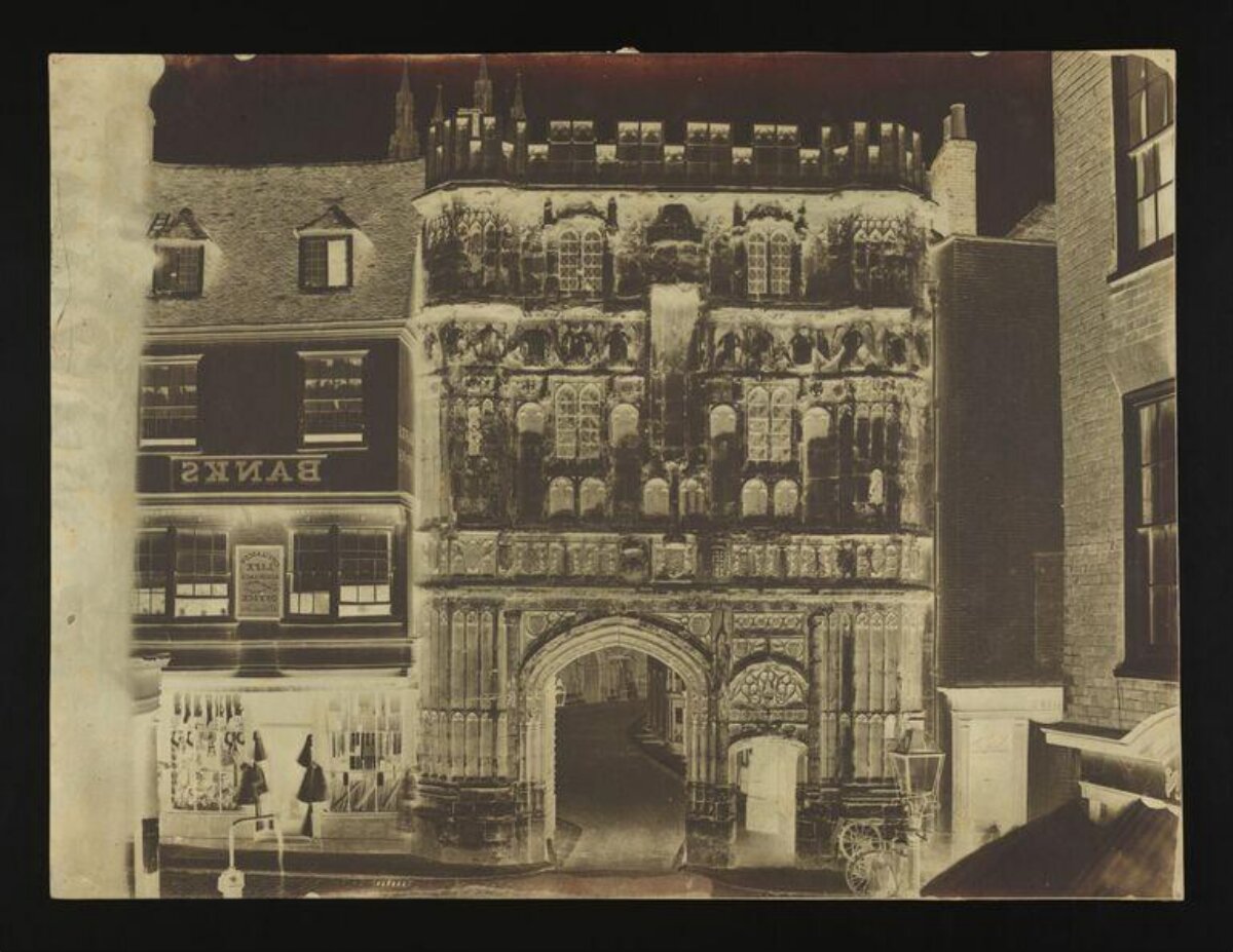 Vintage Photo of Historic Gateway and Bank — Architecture Encyclopedia