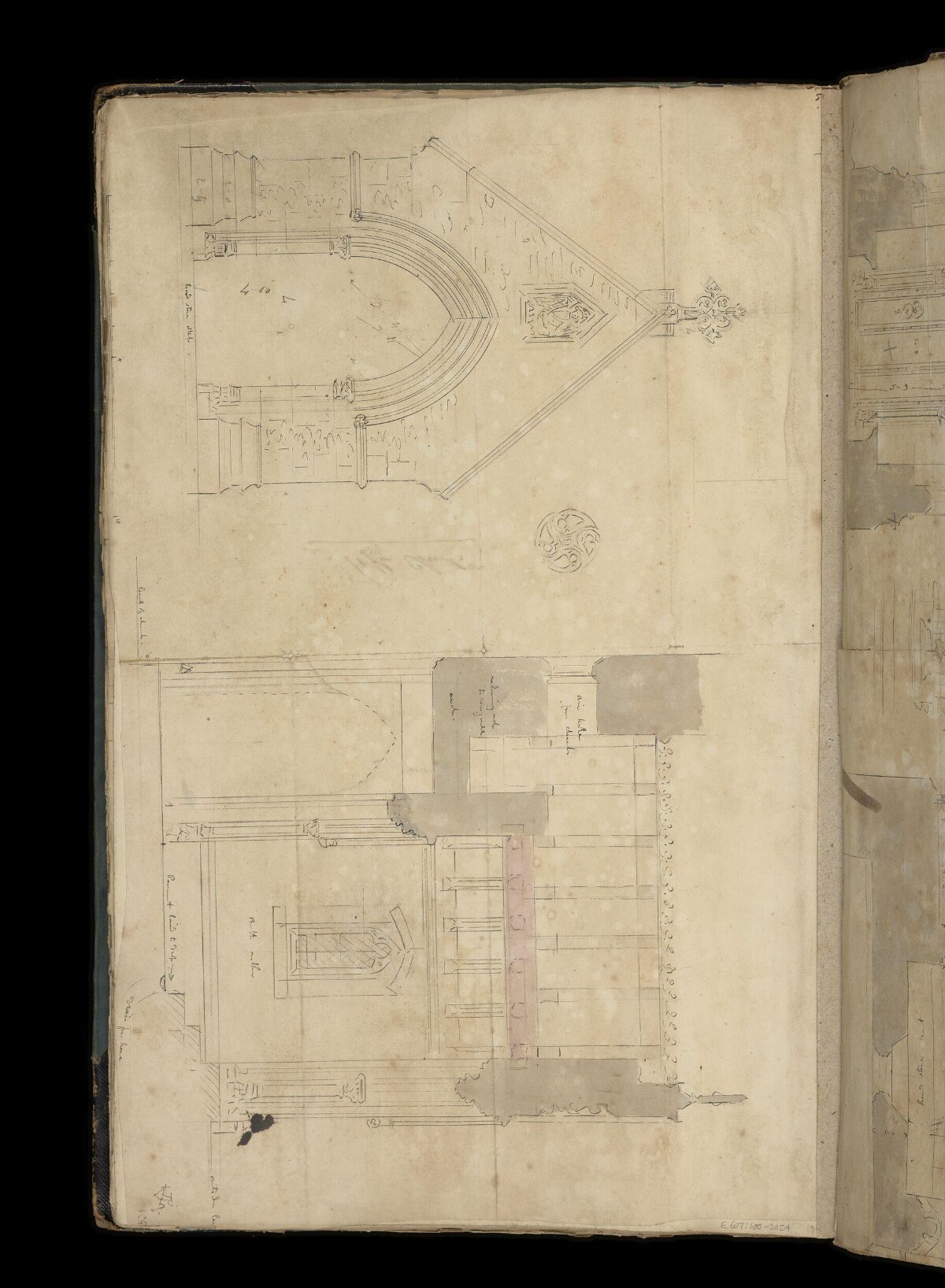 Hand Drawn Antique Architectural Plan Sketch