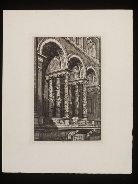 Ornate Architectural Arcade Etching