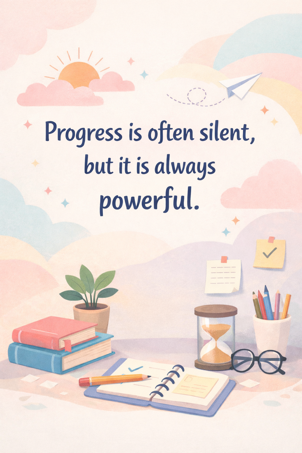 Motivational Progress Quote Illustration