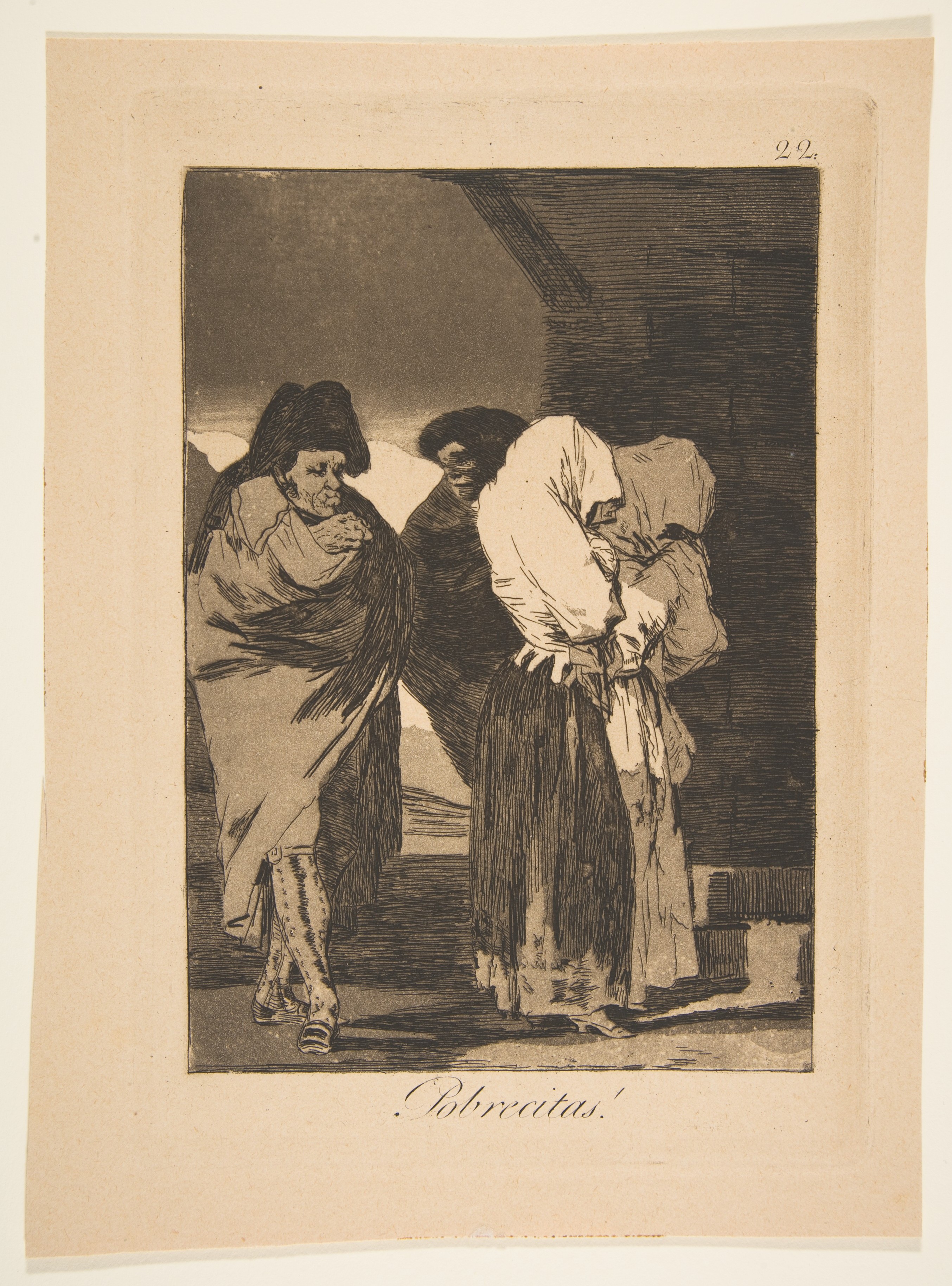 Pobrecitas Antique Etching
