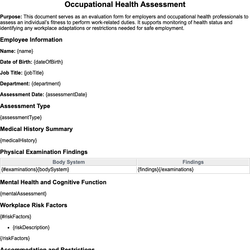 Occupational Health Assessment
