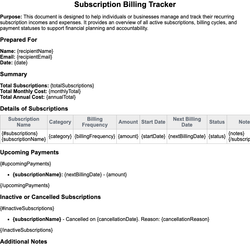 Subscription Billing Tracker