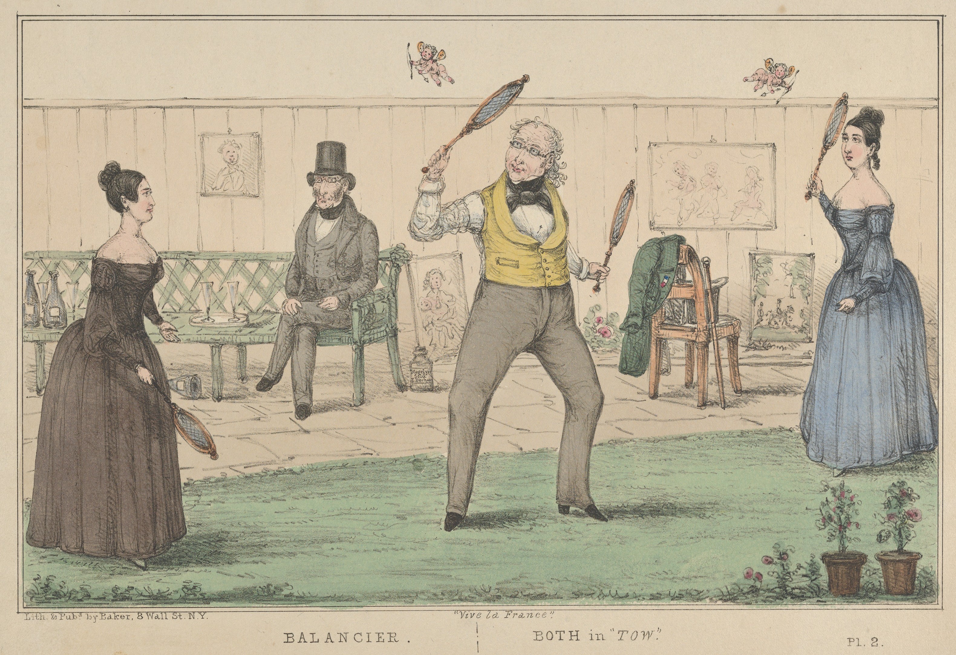 19th Century Paddle Game Cartoon