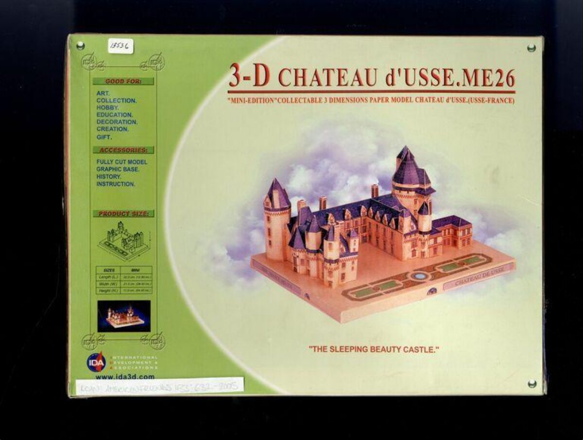 3D Chateau d'Usse Paper Model Box