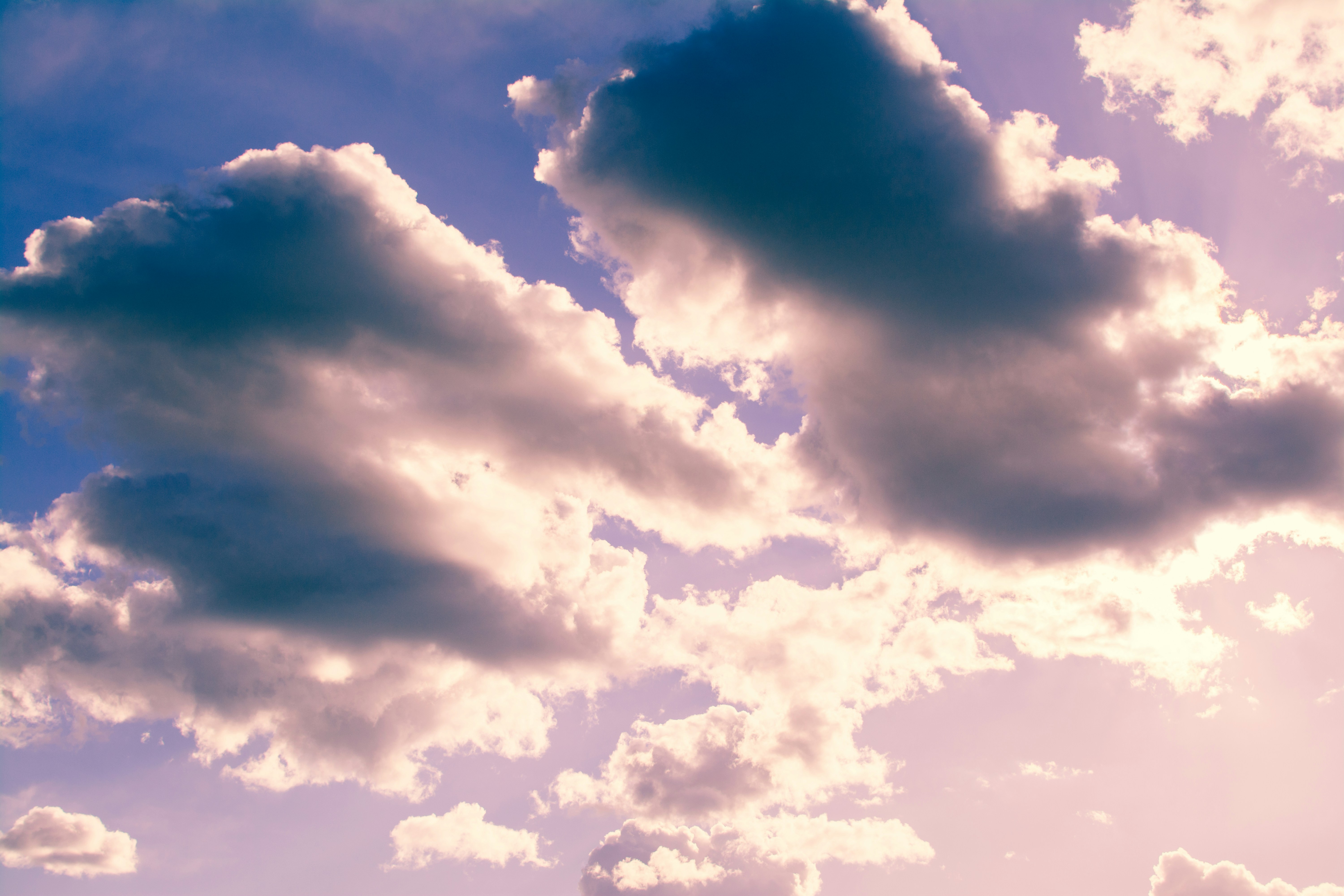 Sunlit Clouds on Gradient Sky