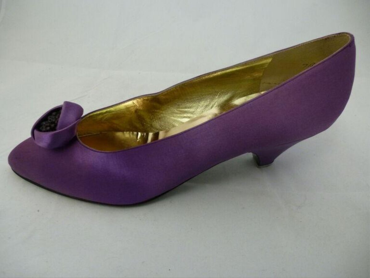 Purple Satin High Heel Pump