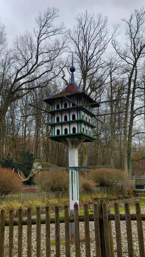 Ornate Dovecote with Mammoth Statue