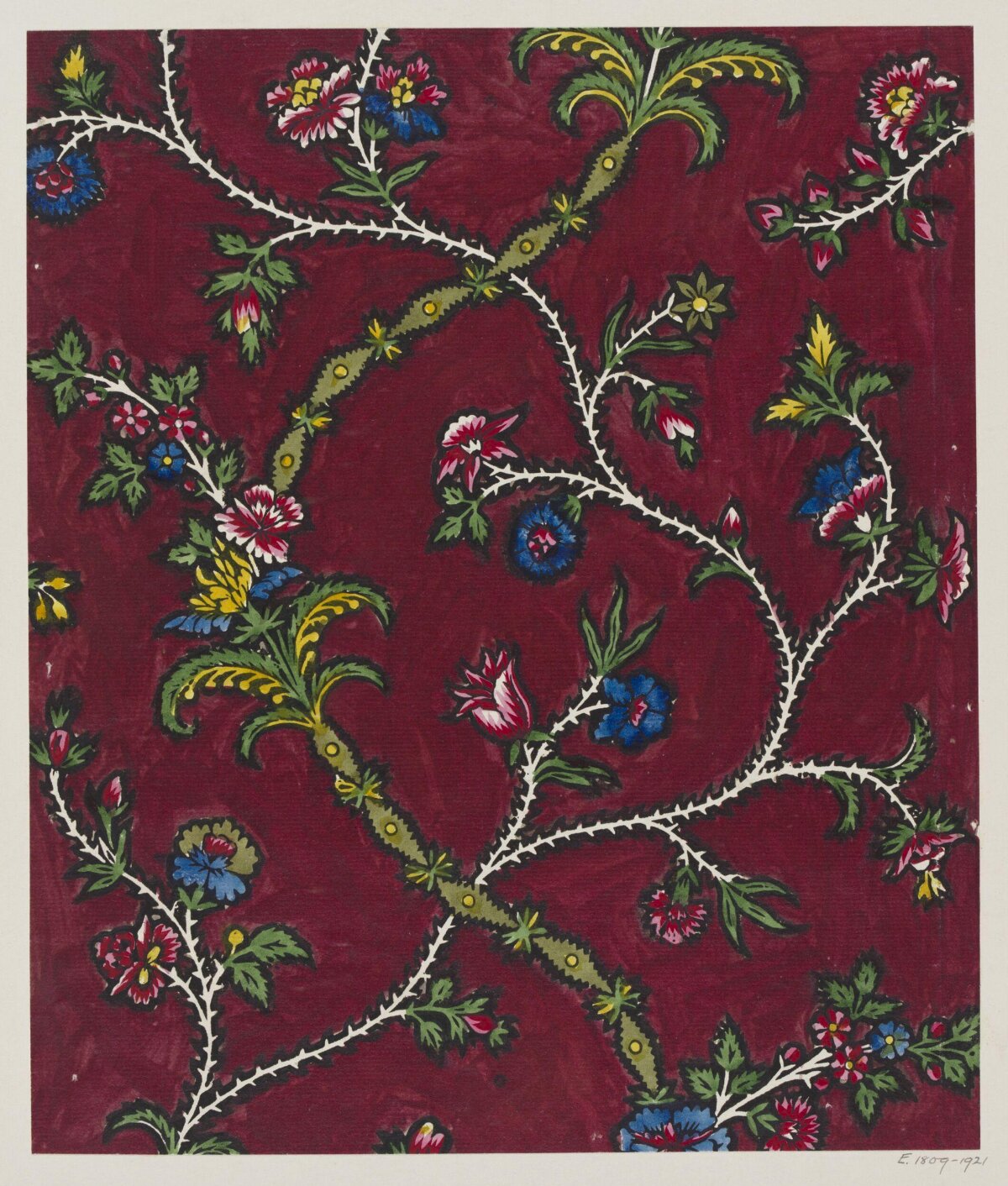 Traditional Red Floral Textile Pattern