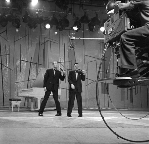 Two Singers Performing on BBC TV Stage